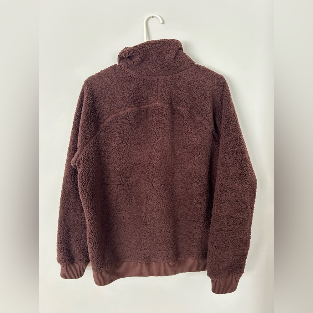 Athleta Coat Womens M Brown Full Zip Sherpa Tugga Jacket - Picture 11 of 12
